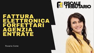 FATTURA ELETTRONICA FORFETTARI  AGENZIA DELLE ENTRATE [upl. by Urquhart844]