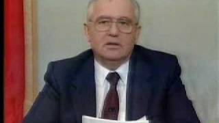 GORBACHEV RESIGNATION  COLLAPSE SOVIET UNION  December 25  1991 [upl. by Siblee]