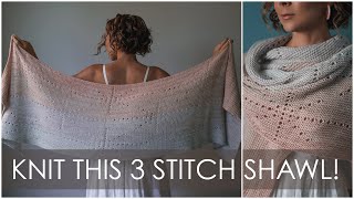 How To Knit a Beginner Gradient Shawl With Just 3 Stitches Featuring De Lacaille shawl SO EASY [upl. by Jonny34]