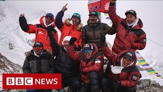 Nepalese climbers make first K2 winter summit – BBC News [upl. by Retsevel230]