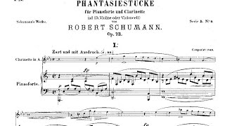 Robert Schumann Drei Fantasiestücke Op 73 1849 clarinet and piano [upl. by Casteel914]