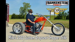 Mikes 2020 Custom Dropseat Chopper Trike  Frankenstein Trikes [upl. by Lurlene375]