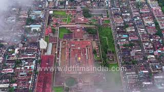 Largest Hindu Temple in the world  Srirangam Temple or Sri Ranganathaswamy Temple aerial view [upl. by Aivekahs932]