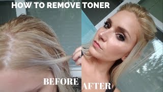 HOW TO REMOVE TONER FROM HAIR  REMOVE TONER EASILY AT HOME [upl. by Yekcin]