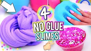 4 Easy DIY Slimes WITHOUT GLUE How To Make The BEST SLIME WITH NO GLUE [upl. by Alderman]