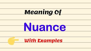 Meaning Of Nuance  Examples  Pronunciation UrduHindi [upl. by Aronos]