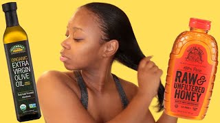 How To Fix Dry Damaged Hair Using Honey amp Olive Oil PrePoo [upl. by Maurilia887]