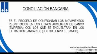 CONCILIACIÓN BANCARIA CON EJERCICIO PRACTICO [upl. by Rehpotsyrk]