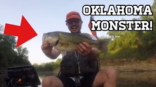 Monster Bass While Kayak Fishing at Oologah Lake [upl. by Wailoo]