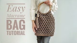 Easy Macrame Bag TutorialŁatwa torebka ze sznurka [upl. by Raffo250]