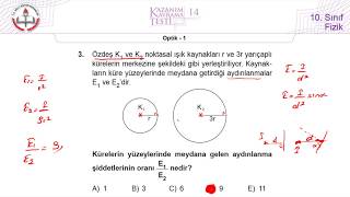 10Sınıf MEB Fizik Kazanım Kavrama Testi14 Optik1 20192020 [upl. by Sine530]