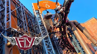 FLY amp Rookburgh  Phantasialand  Launched Flying Roller Coaster [upl. by Huntington]