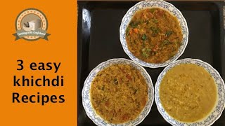 3 Easy Khichdi Recipes masala south indian and traditional [upl. by Layney637]