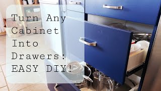 Convert Kitchen Cabinets to Drawers  Farmhouse Renovation  Kitchen Part 1 [upl. by Shanahan72]