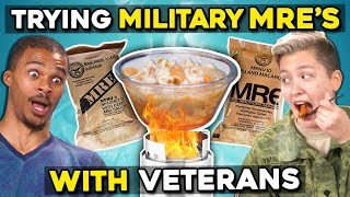 Military Members Eat Military Meals MREs With Civilians  People Vs Food [upl. by Eiralih]