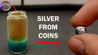 Extracting pure silver from a coin [upl. by Silver]