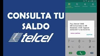 Como saber el SALDO y datos restantes en TELCEL [upl. by Ecenaj]