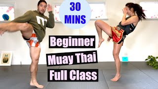 BEGINNER MUAY THAI  Full Class 30 Minutes  No Equipment [upl. by Thaddus]