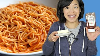 Mama Junes Sketti  KETCHUP  BUTTER spaghetti  Honey Boo Boo Recipe Taste Test [upl. by Byrd]