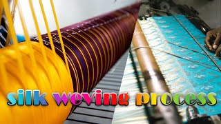 Silk Fabric Weaving Process in Power Loom [upl. by Surovy425]