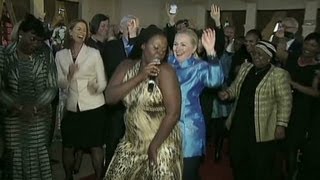 Hillary Clinton dances in Pretoria South Africa [upl. by Koffler]