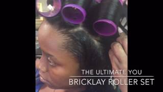 How to roller set bricklay and wrap relaxed hair [upl. by Relyk]