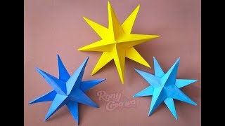 Cómo hacer Estrellas 3D  Origami Paper Star DIY  Navidad 2019 [upl. by Merrile]