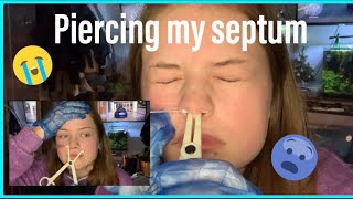 PIERCING MY SEPTUM AT HOME😱😱 [upl. by Bowe]