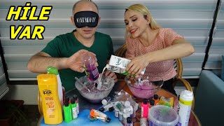 Slime Şakası Gözü Kapalı Slime Challenge Çöplük Slime Rukiye Çetinkaya [upl. by Notla]