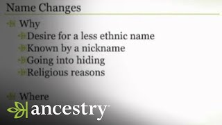 How to Handle Name Changes in Your Family Tree  Ancestry [upl. by Amalle426]