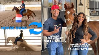 HORSE SWAP WITH MATT MILLS REINING VS BARREL RACING [upl. by Koch]