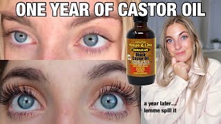 CASTOR OIL ONE YEAR LATER for EYELASH growth an update amp questions answered  Morgan Green [upl. by Starlin]