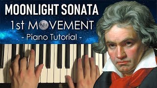 Beethoven  Moonlight Sonata  1st Movement PIANO TUTORIAL LESSON [upl. by Meng]