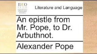 Epistle to Dr Arbuthnot Lecture 4 [upl. by Boggers]