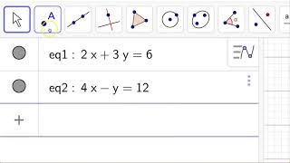 Using GeoGebra Classic to solve systems [upl. by Lleuqram]