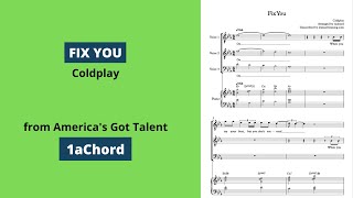 Fix You – 1aChord Acapella Sheet Music  Coldplay [upl. by Traci914]