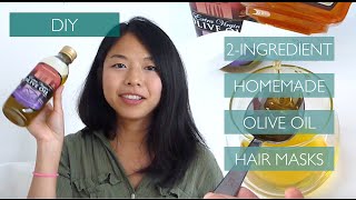 DIY  2Ingredient Homemade Olive Oil Hair Mask Recipes [upl. by Vogele]