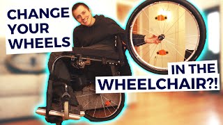 How to REMOVE and CHANGE WHEELCHAIR WHEELS from your Wheelchair  PARALIFE Episode 42 [upl. by Secrest]