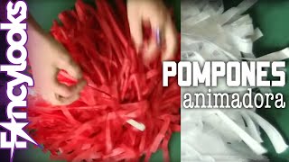 Pompones animadora DIY Disfraz Grease Cheerleader [upl. by Kinelski]