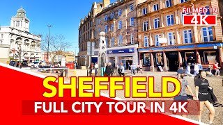 SHEFFIELD England  Full Tour of Sheffield City Centre in England  filmed in 4K [upl. by Anis]