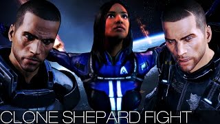 Mass Effect 3  Clone Shepard Fight All CharactersDialogueMaleCitadel DLC [upl. by Bolanger]