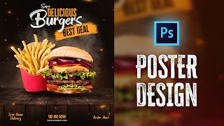 Design Fast Food Poster in Photoshop  Photoshop Tutorial in Hindi [upl. by Sonitnatsok282]