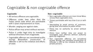 Cognizable amp non cognizable offence [upl. by Yannodrahc]