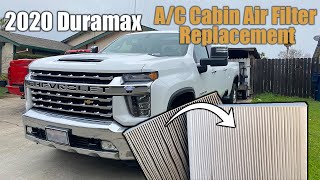 How to replace AC Cabin Air Filter on a 2020 2500HD Duramax Quick and Easy [upl. by Ahsyla480]