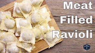 🔵 How To Make Meat Filled Ravioli From Scratch [upl. by Wende33]