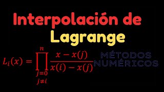 Polinomio Interpolante de Lagrange [upl. by Nehtan]