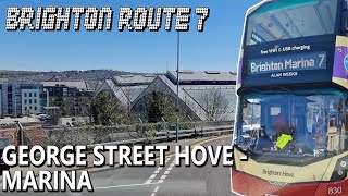 Brighton Bus Route 7 George Street Hove  Marina [upl. by Arihaj747]