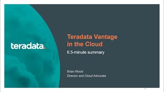 Cloud Analytics Options for Teradata Vantage [upl. by Enirehtac]