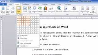 How to Create a Likert ScaleQuestionnaire in Word [upl. by Frodina349]