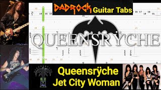 Jet City Woman  Queensryche  Guitar  Bass TABS Lesson [upl. by Reo]